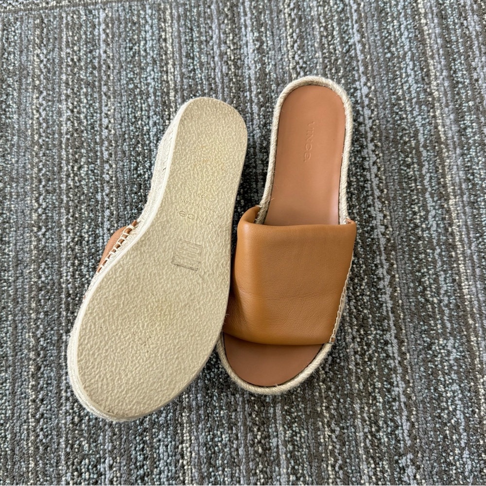 Vince | Jesse Leather Platform Espadrille Sandal - Picture 6 of 9